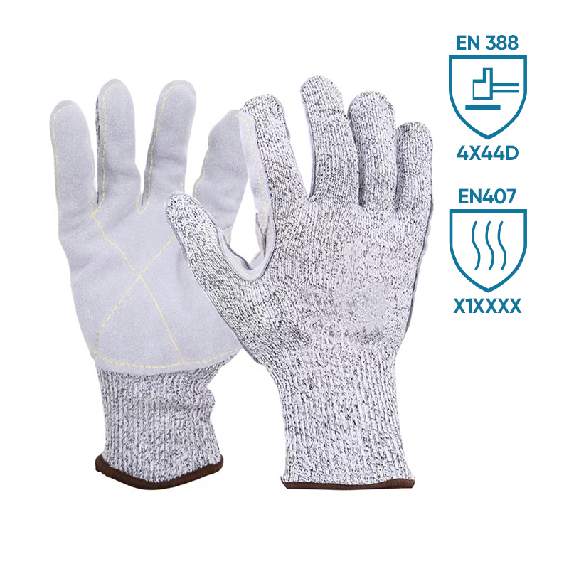 GL12-LP209  Level 5 cut resistant leather palm gloves