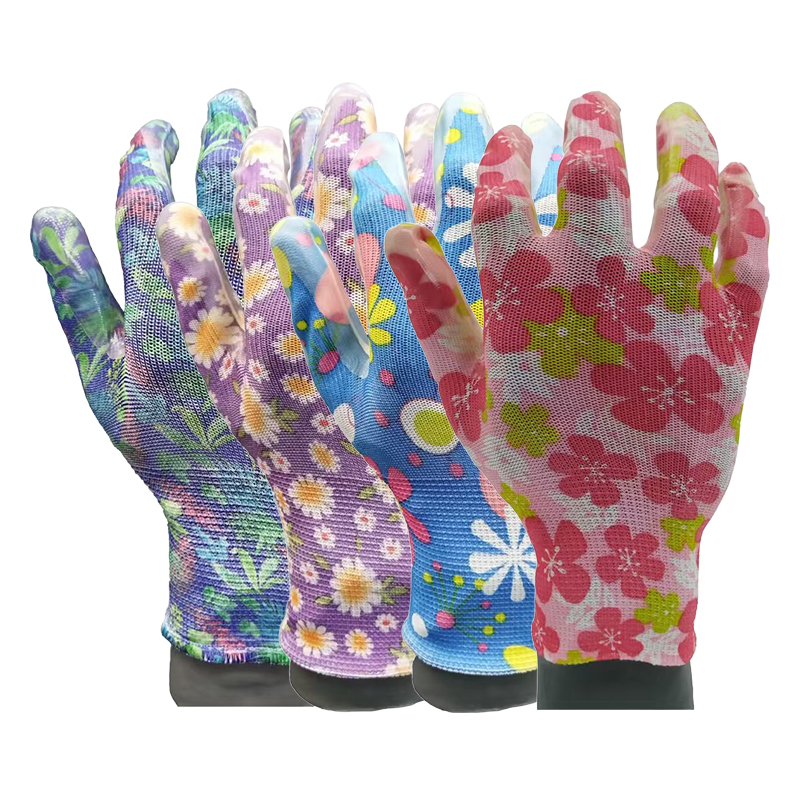 G13-NTGC001M Nitrile Coated Garden Gloves Assorted Colors Series