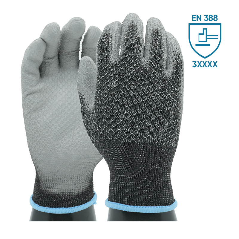 GL14-P001 Honeycomb Pattern High-Elasticity Breathable PU Gloves