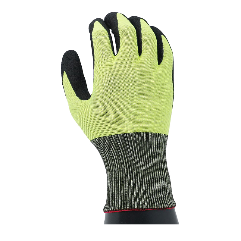 G21-NTC001 Fluorescent Yellow ANSI Cut Level A4 Nitrile Gloves