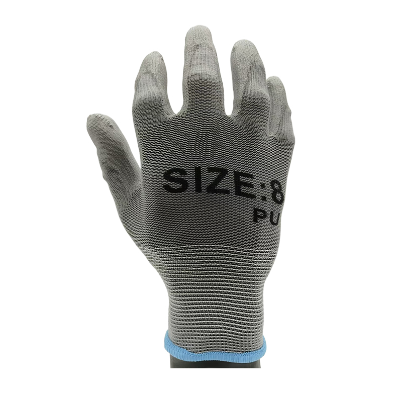 GL14-P2050 Gray Abrasion-Resistant PU Coated Gloves