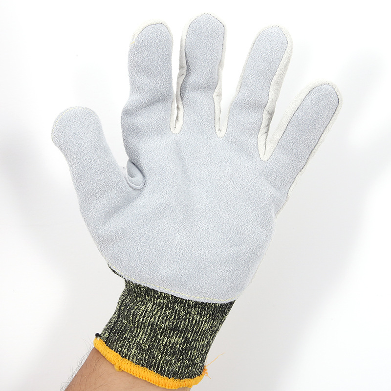 GL12-LP200  Camouflage aramid leather palm gloves
