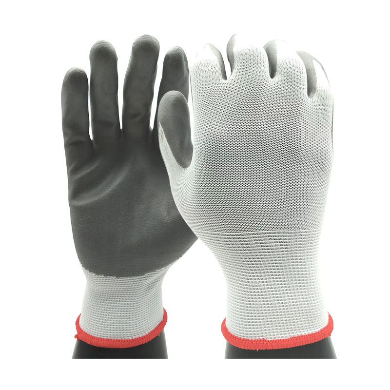 G13-NTG012 White nylon grey nitrile foamed general purpose gloves