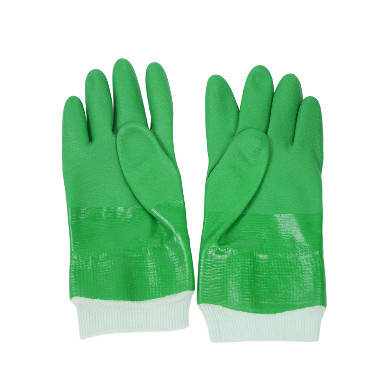 GL13-PV600 Comfortable Non-slip Green Dipped Gloves