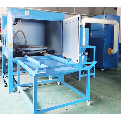 Manual Trolley Rotary Table High Pressure Sandblasting Machine (Independent Filter Element Dust Removal)