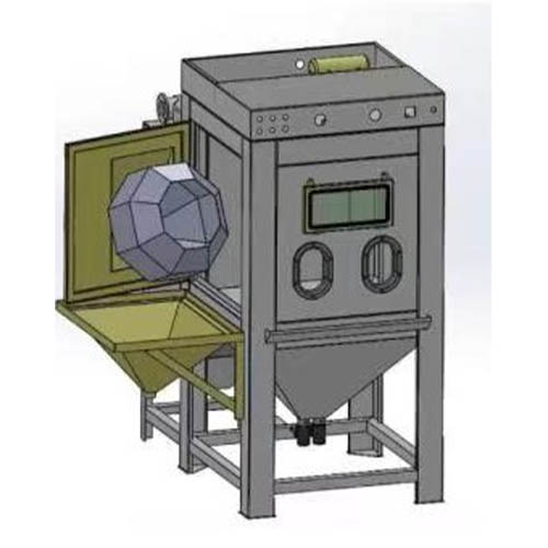 Double Gun Manual And Automatic Drum Sandblasting Machine