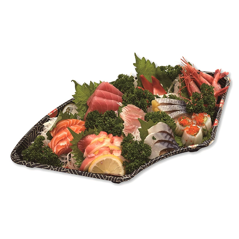 Fan-shaped sushi tray