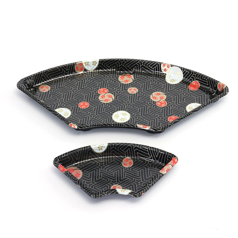 Fan-shaped sushi tray