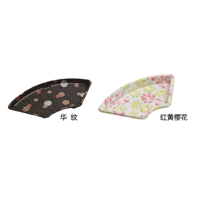 Fan-shaped sushi tray