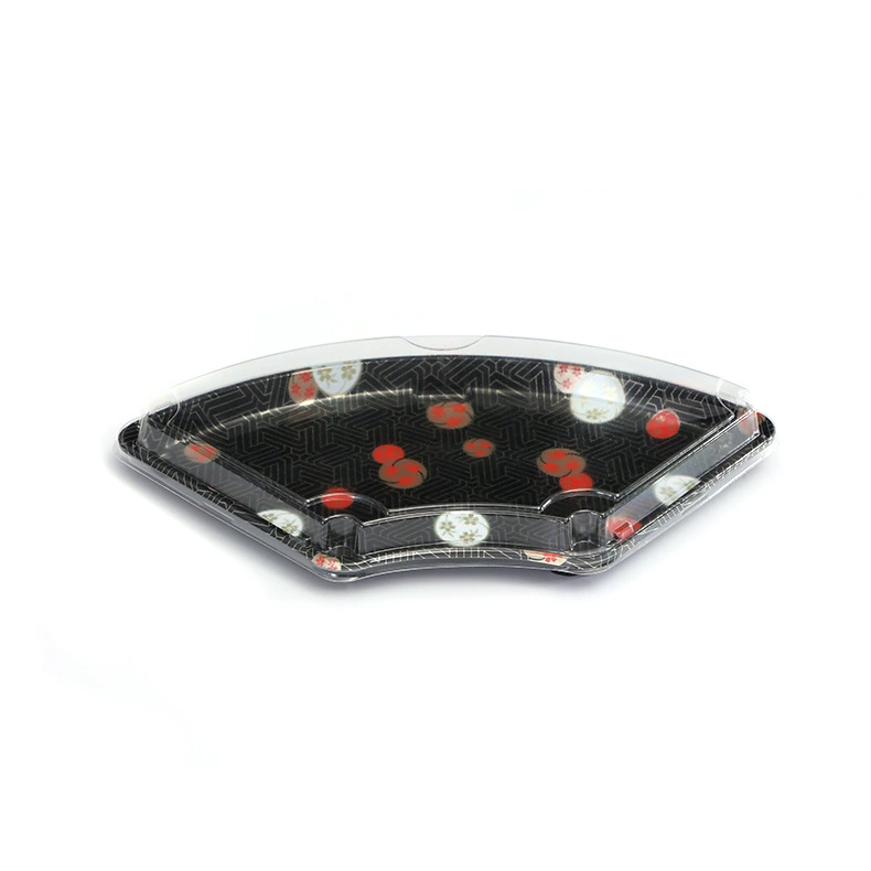 Fan-shaped sushi tray