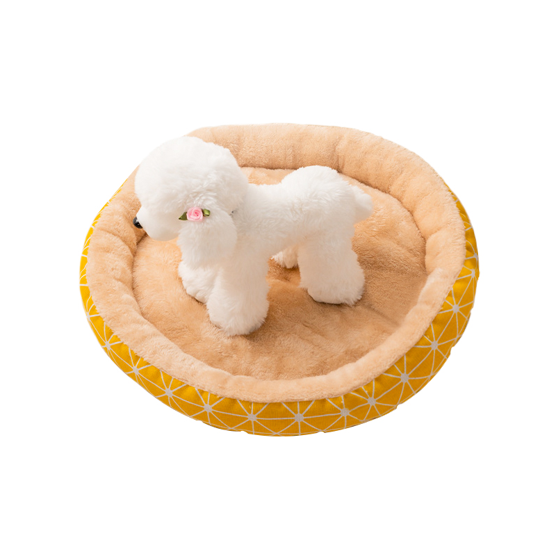 Soft Plush Washable Puppy Bed Round Donut Calming Pet Cat Dog Bed