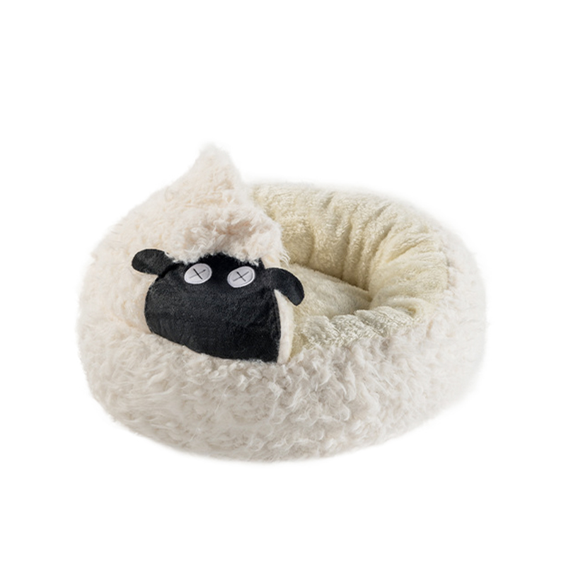 soft warm plush pet supplier dog cat cave bed