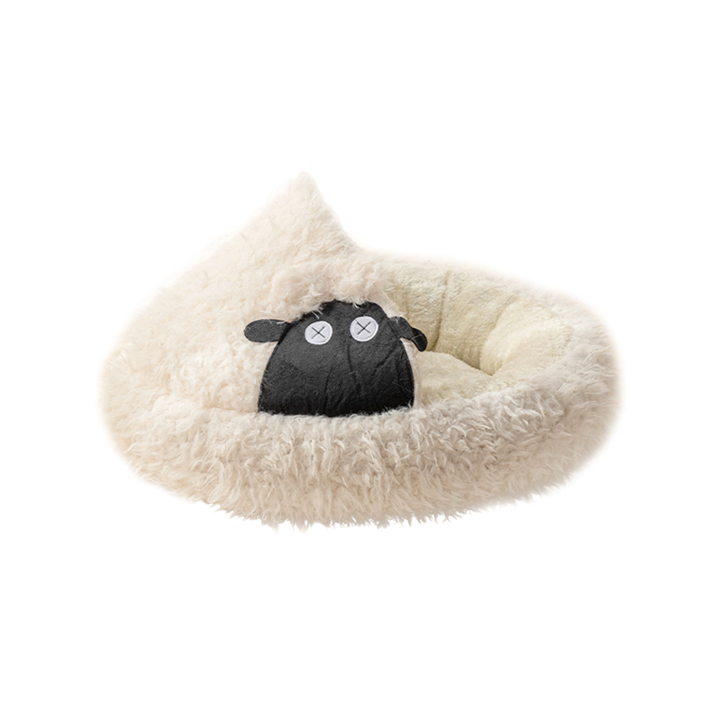 soft warm plush pet supplier dog cat cave bed