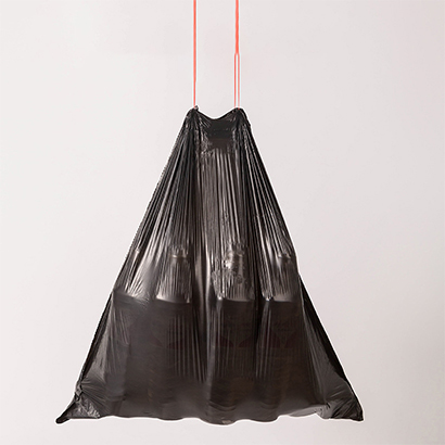 Black Drawstring Trash Bag