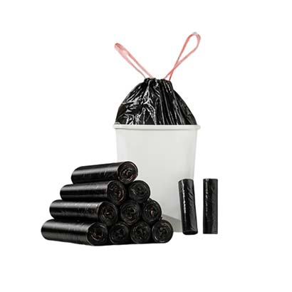 Black Drawstring Trash Bag