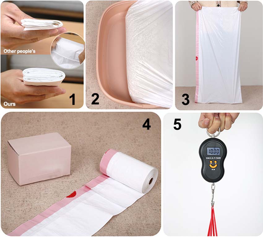 Cat litter plastic bag