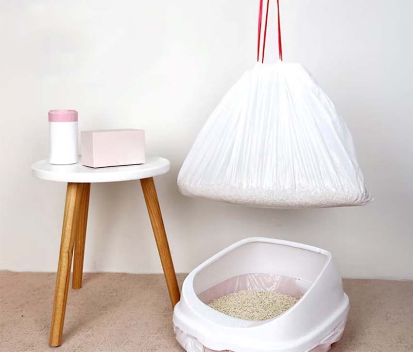 Cat litter plastic bag