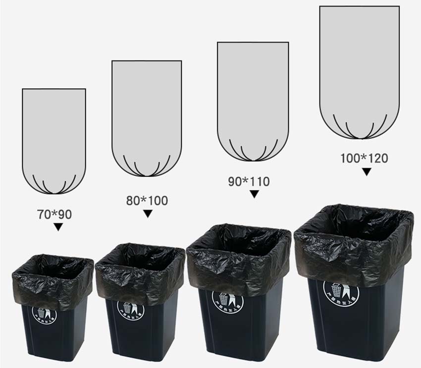 Contractor trash bags on rolls size
