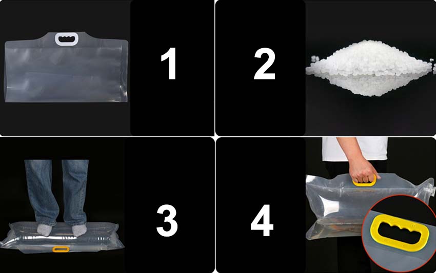 Oxygen filled plastic live fish bags