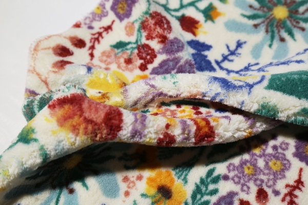 printed. Coral fleece fabric