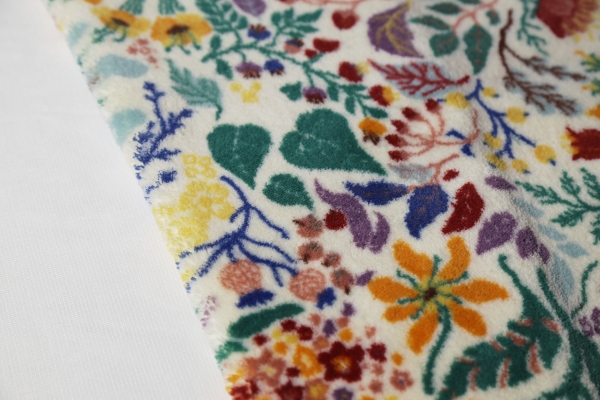 printed. Coral fleece fabric