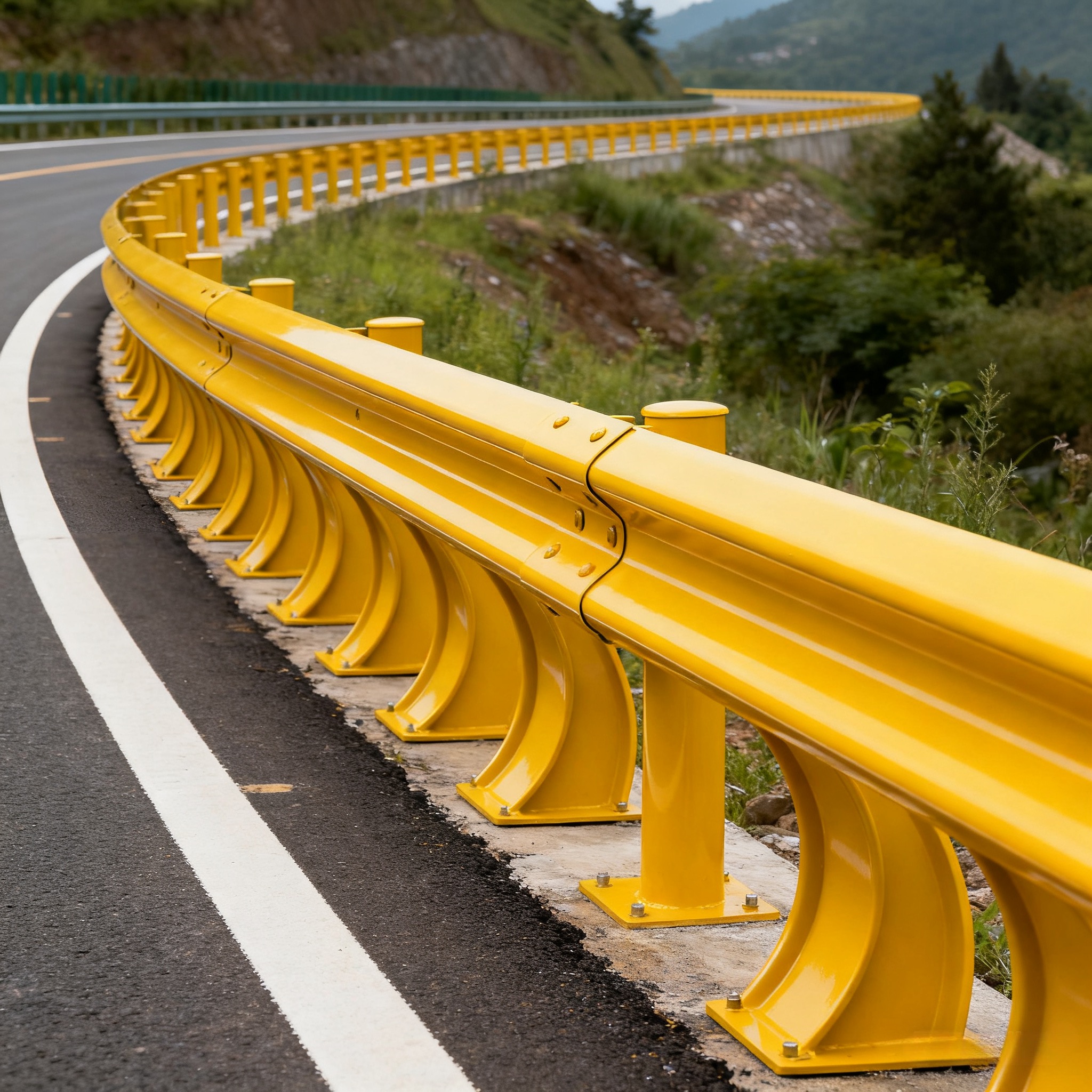 生成黄色波形护栏板