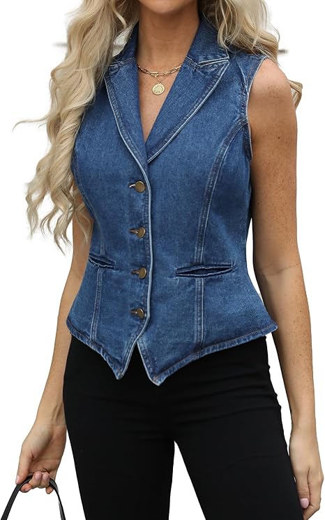 Women's denim vest