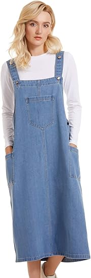 Women's Denim Overall Dress Jean Sleeveless