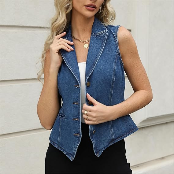 Women's denim vest