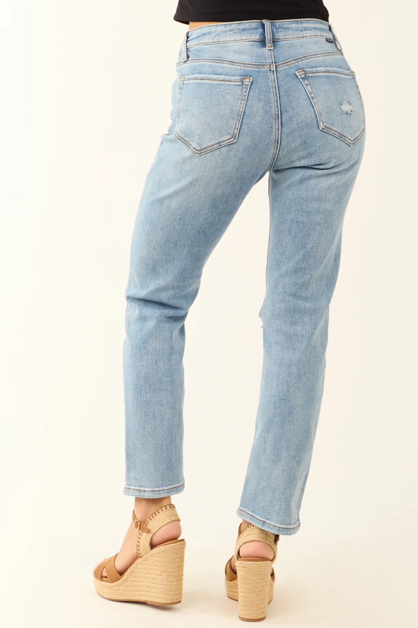 Seam Detailed Wide Leg Stretchy Jeans
