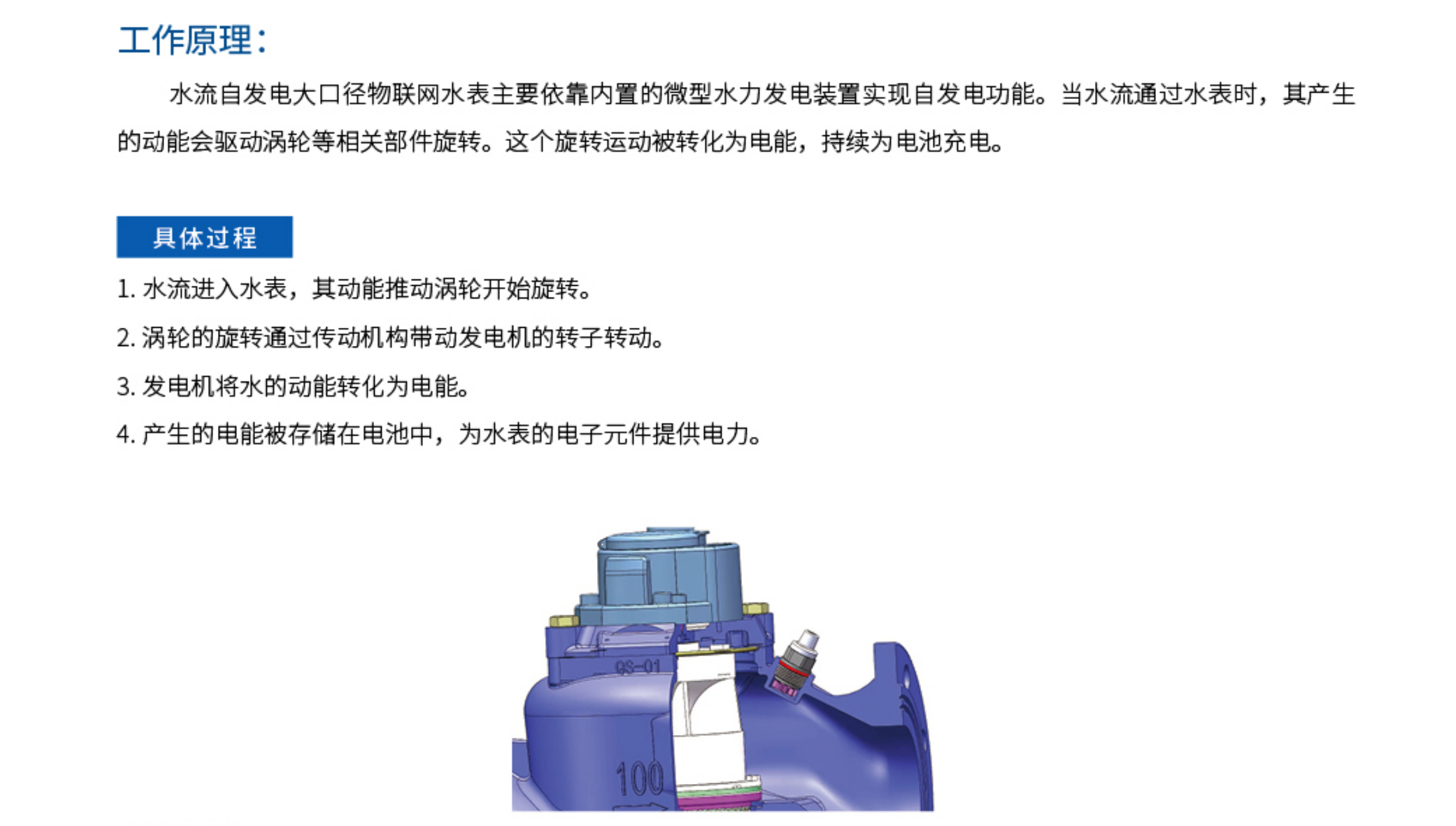 1水自流发电大口径物联网水表