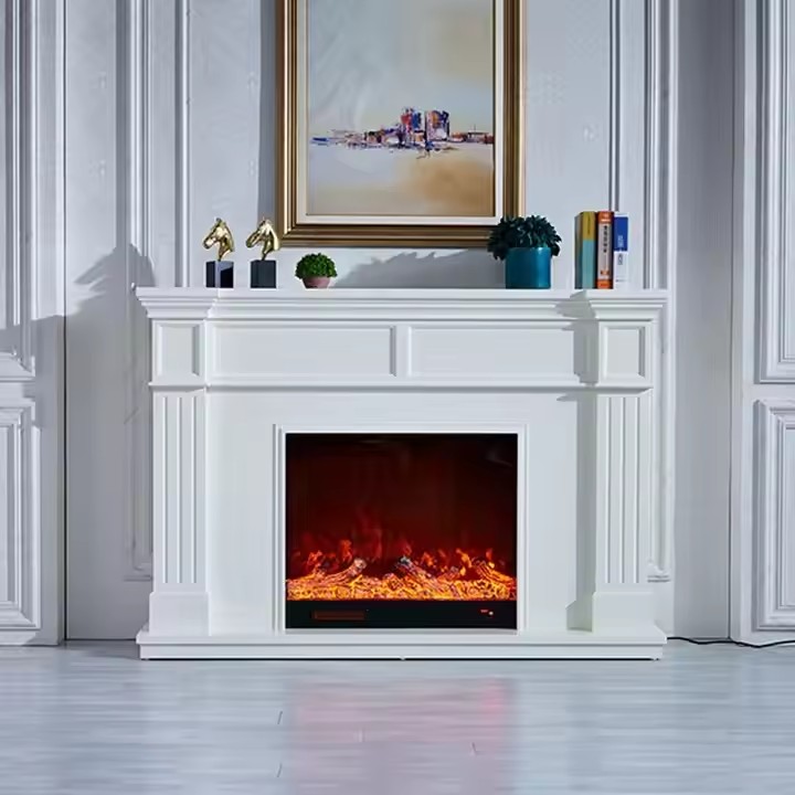 Good Quality Antique European Home Appliance Wooden Mantel Electric Fireplace