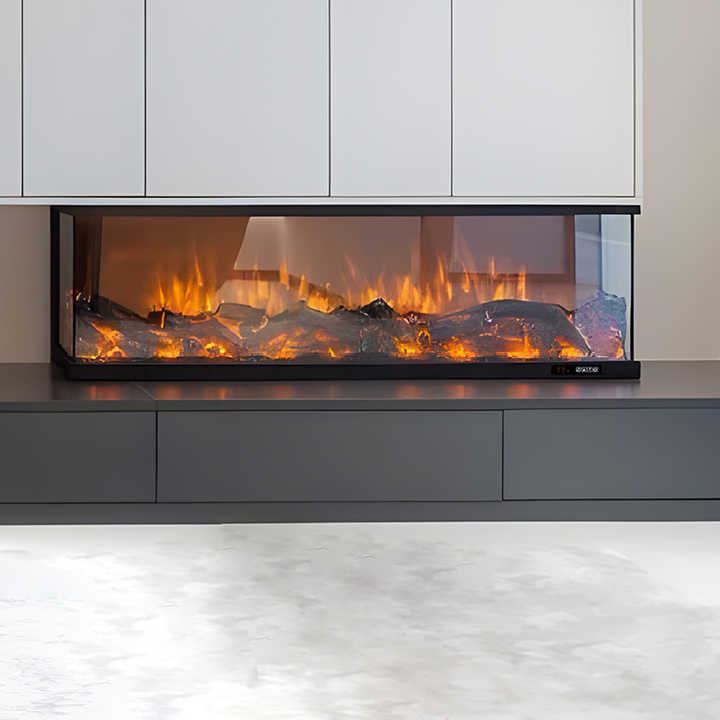 Indoor Flame Effect Decorative Remote Control Home Appliance 3 Sided Electric Fireplace