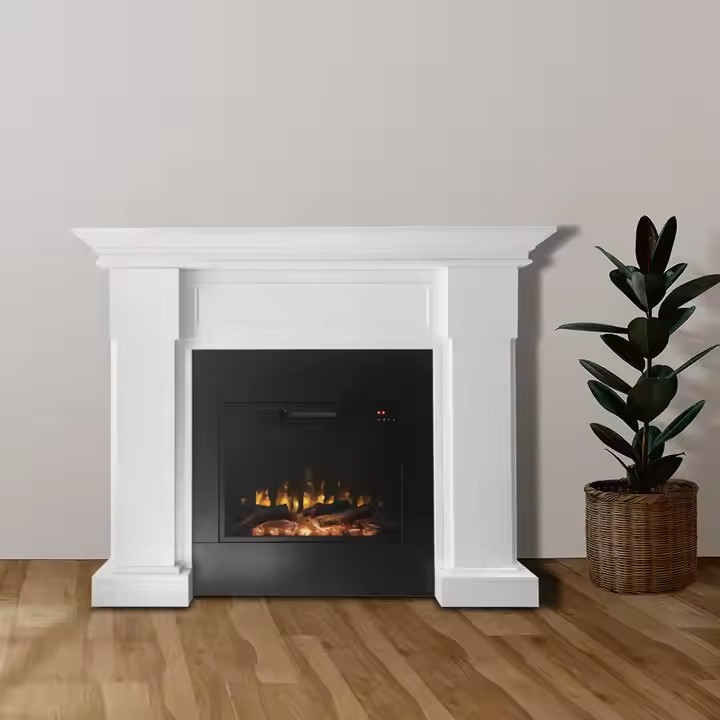 Good Quality Antique European Home Appliance Wooden Mantel Electric Fireplace