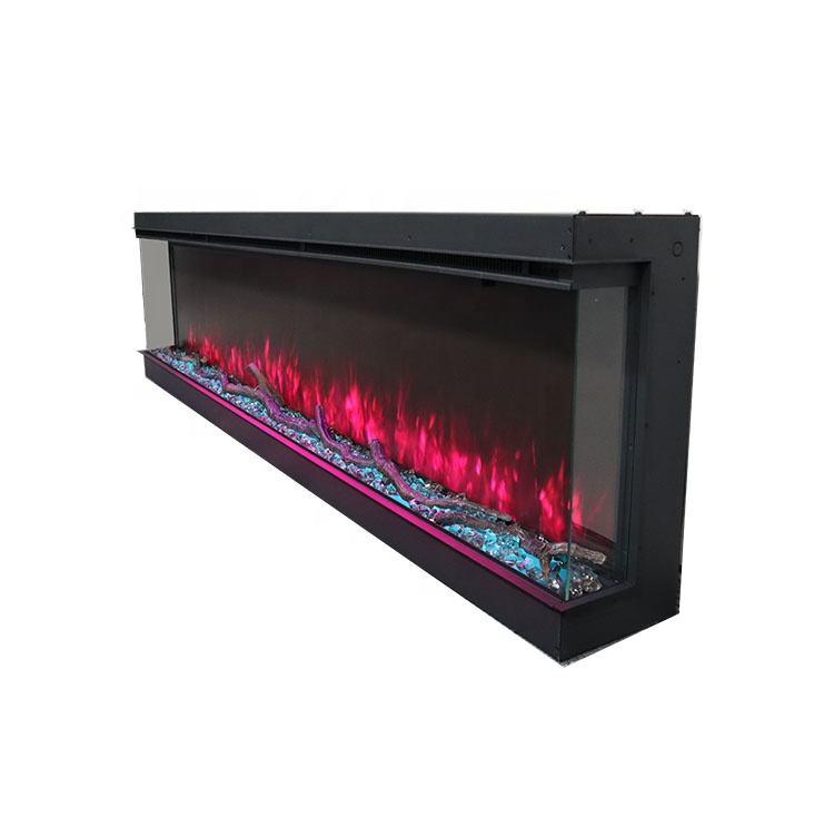 Customized Realistic Home Appliance 3 Sided Electric Fireplace for Home