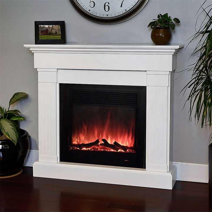 Good Quality Antique European Home Appliance Wooden Mantel Electric Fireplace