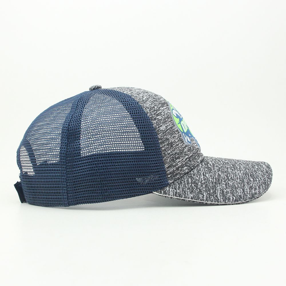 Knitted labeled baseball cap