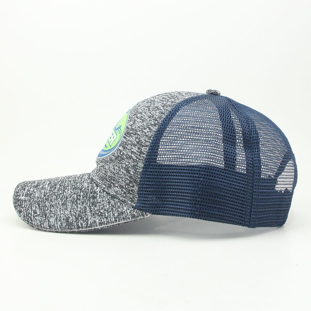 Knitted labeled baseball cap