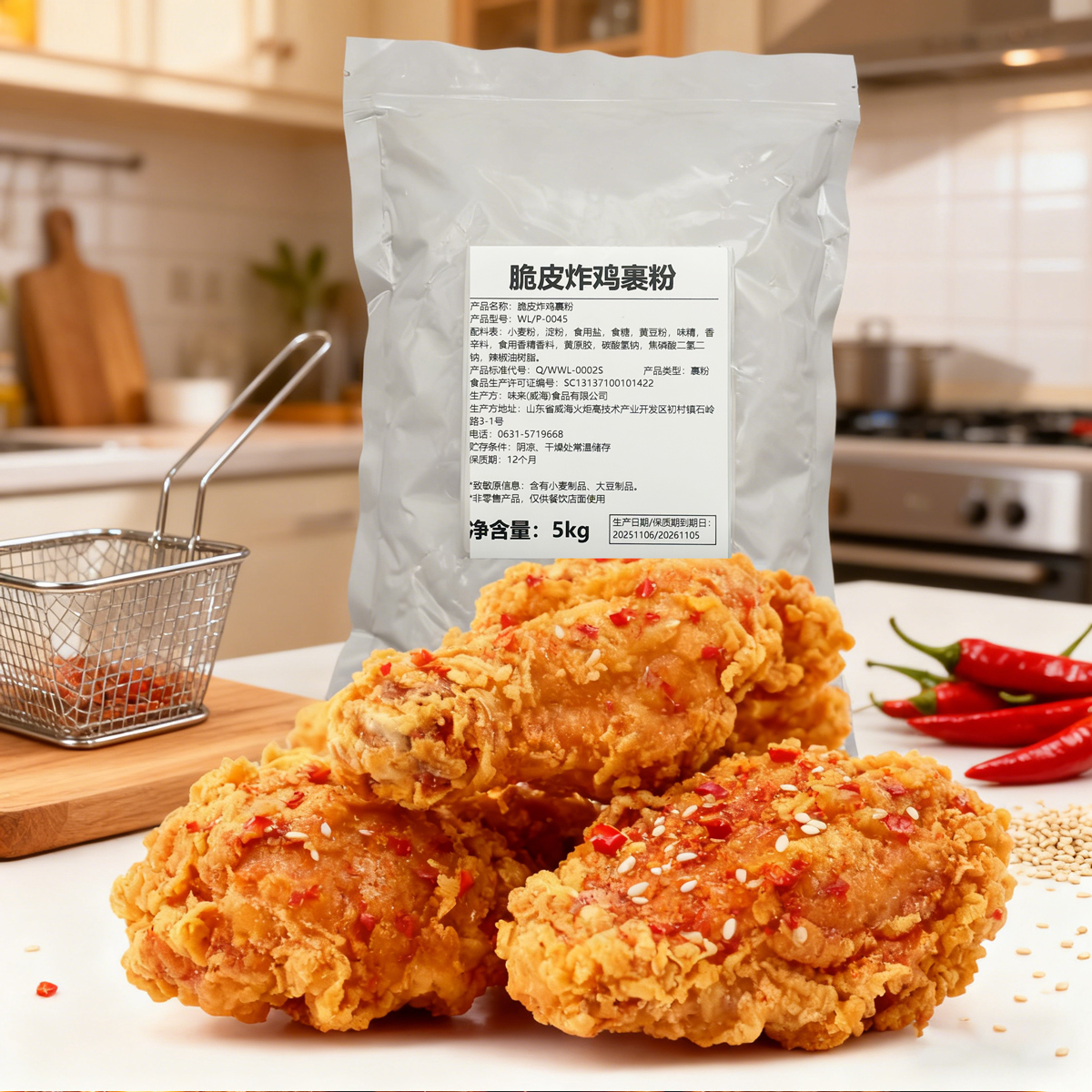 脆皮炸鸡裹粉