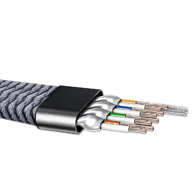 Cat.8 Silver Braided Flat Cable