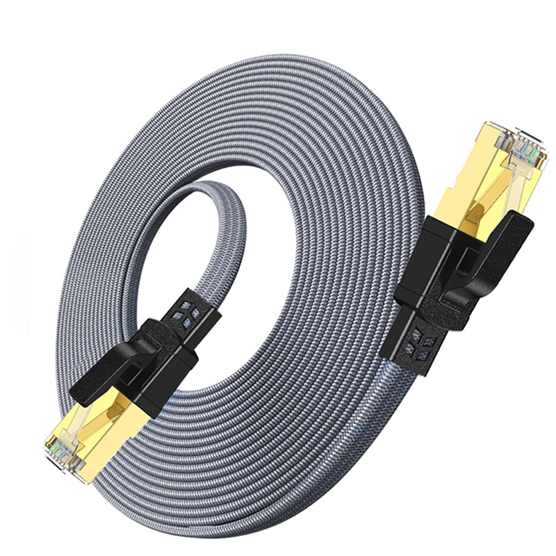 Cat.8 Silver Braided Flat Cable