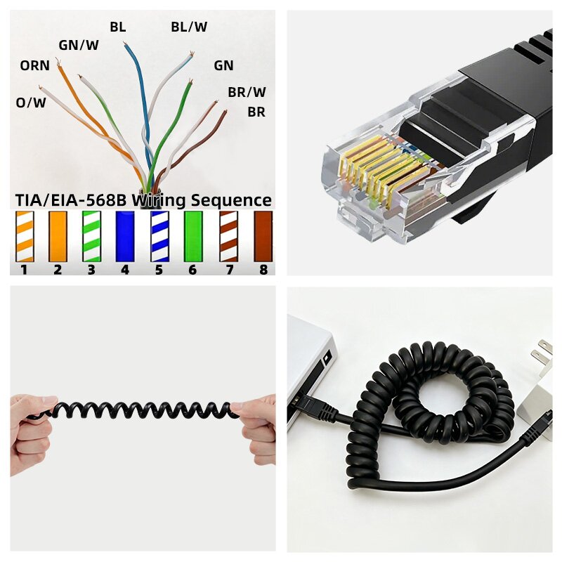 Cat5e Retractable Coiled Ethernet Cable