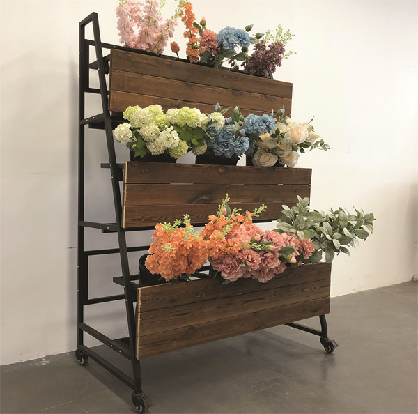Three-layer flower material rack