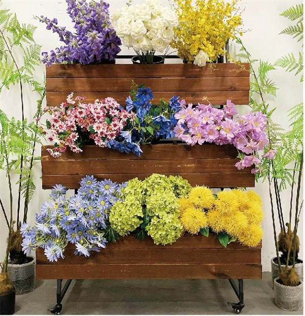 Three-layer flower material rack
