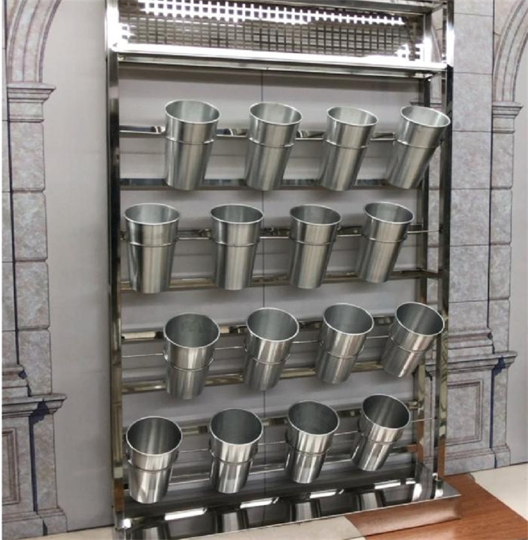 Wall-mounted flower material rack