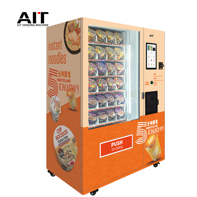 15.6-inch touch screen integrated vending machine for bucket noodles, instant noodles, instant noodles, noodles and pasta with hot water