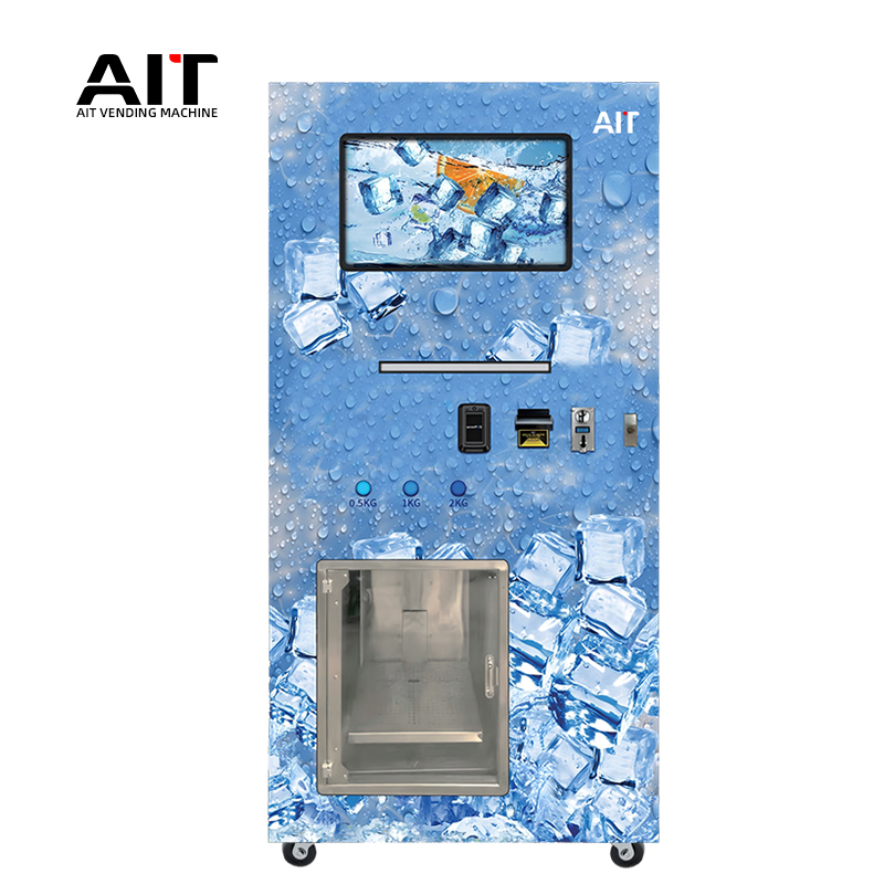21.5-inch touch screen ice cube vending machine Square ice cubes Ice cube production and sales integrated vending machine
