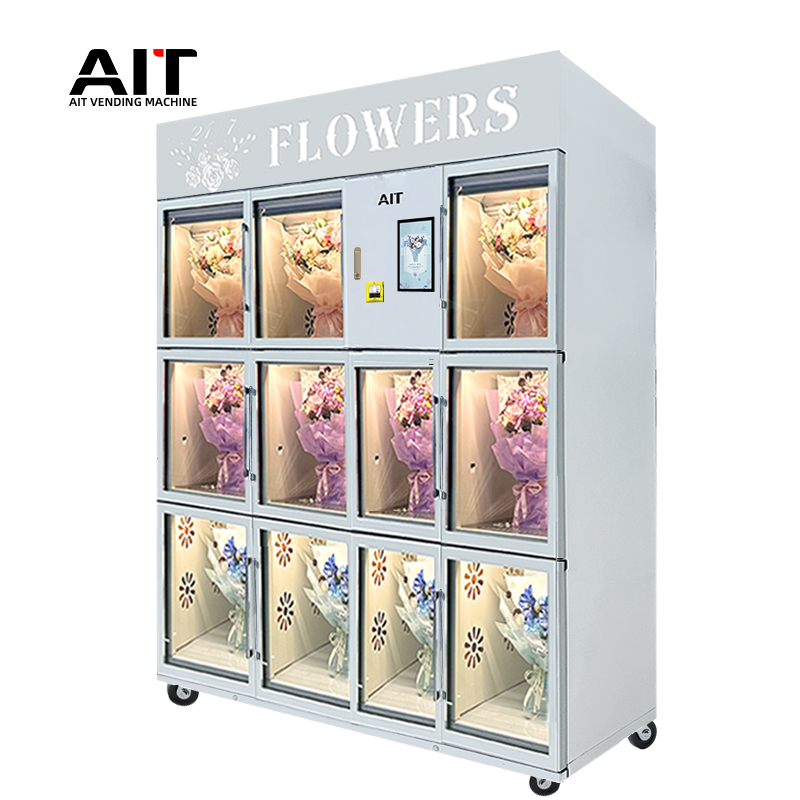 AIT high-end touch screen 10-box, 11-box and 12-box fresh-keeping flower vending machines
