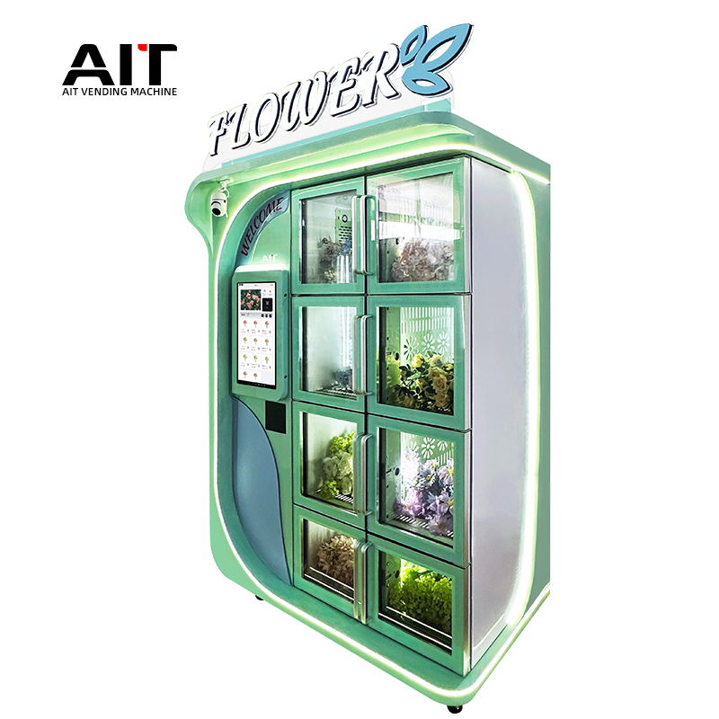 21.5-inch small and medium-sized 8-compartment unmanned self-service flower vending machine