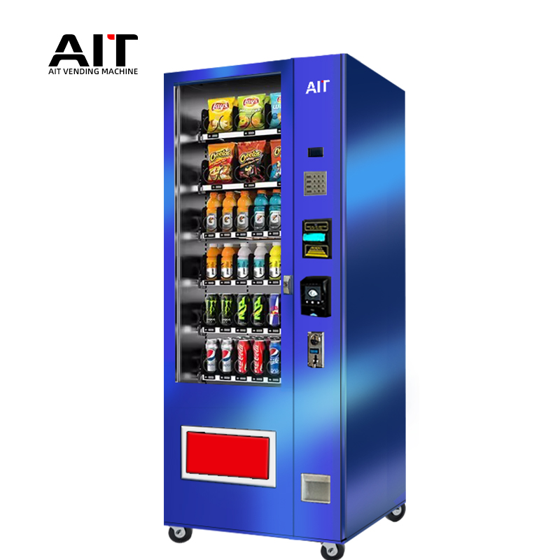 Metal button type 6-row 36-channel beverage and snack vending machine